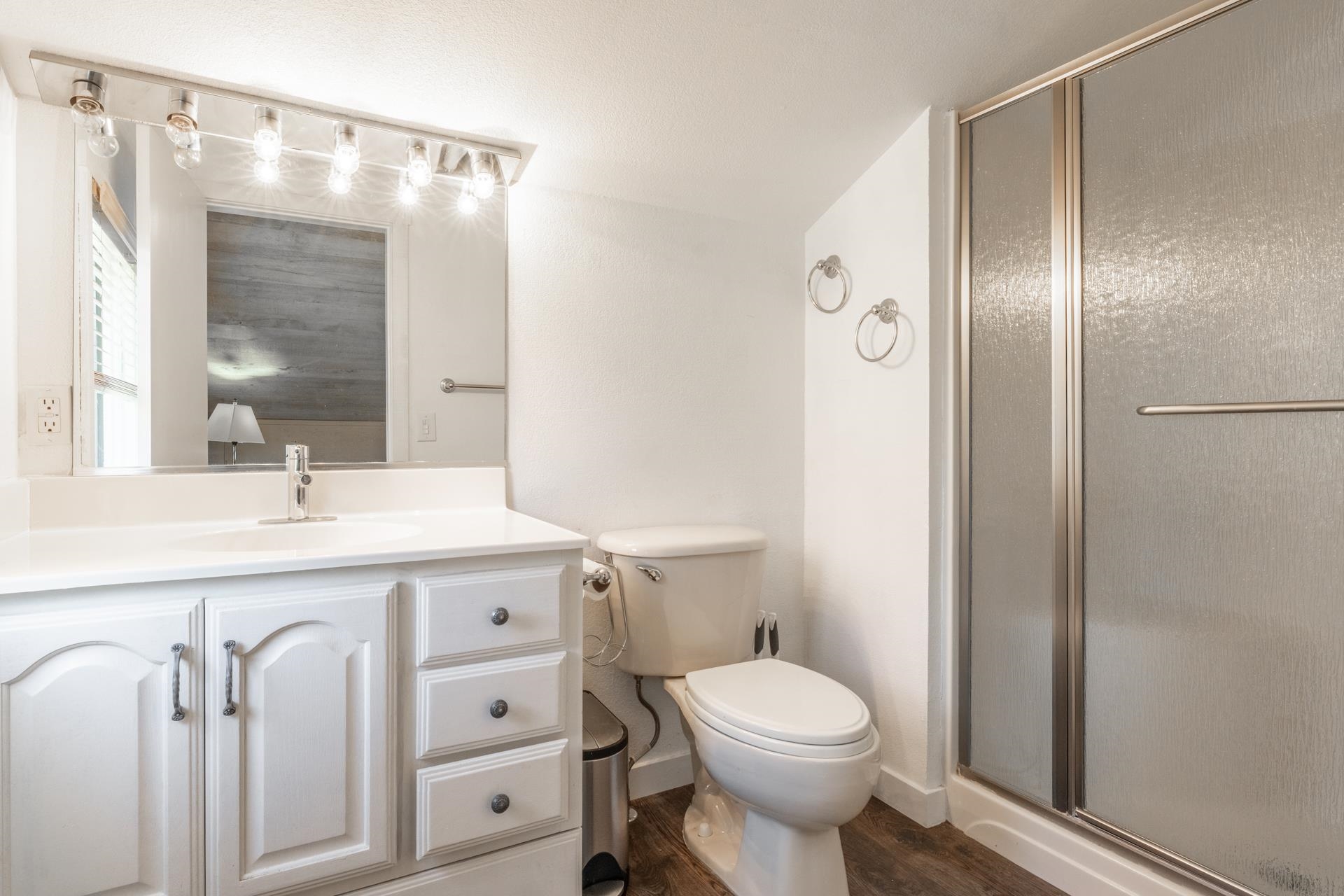 402 Snowcreek Road, Unit 402 Mammoth Lakes, CA 93546 - Photo 28 of 47 a bathroom with a sink a toilet and shower
