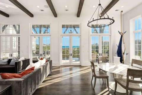 a view of balcony with furniture