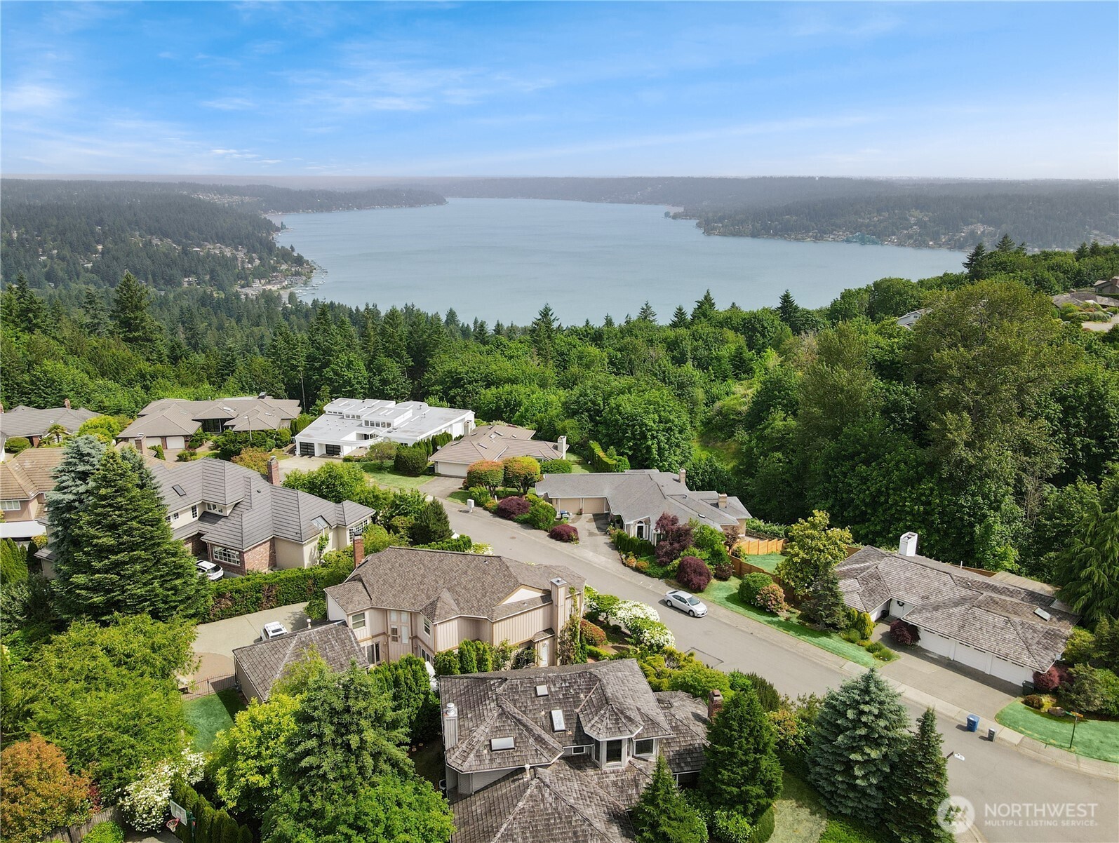 an aerial view of multiple house