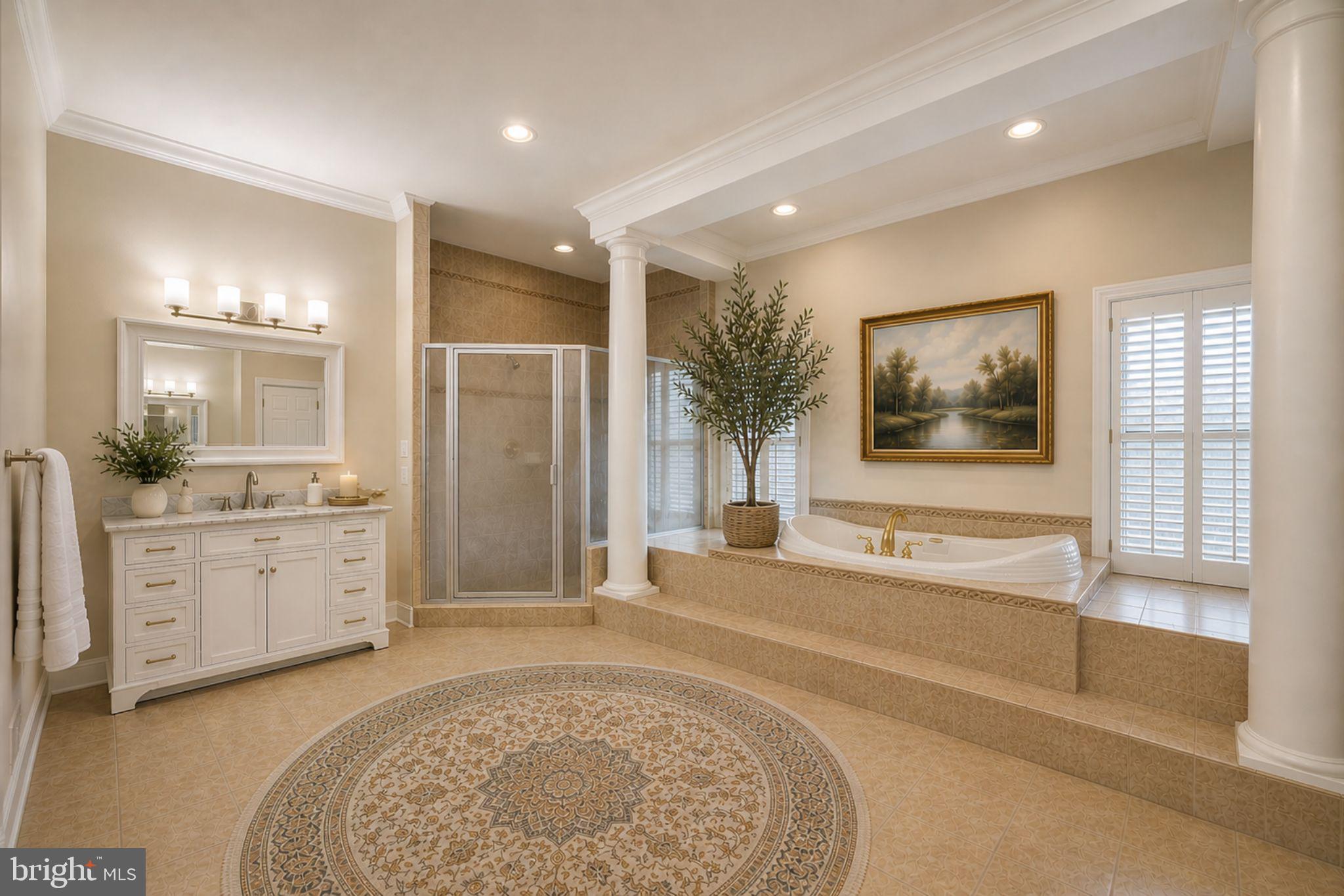 505 Pond View Lane Hunt Valley, MD 21030 - Photo 18 of 104 a spacious bathroom with a tub sink and mirror