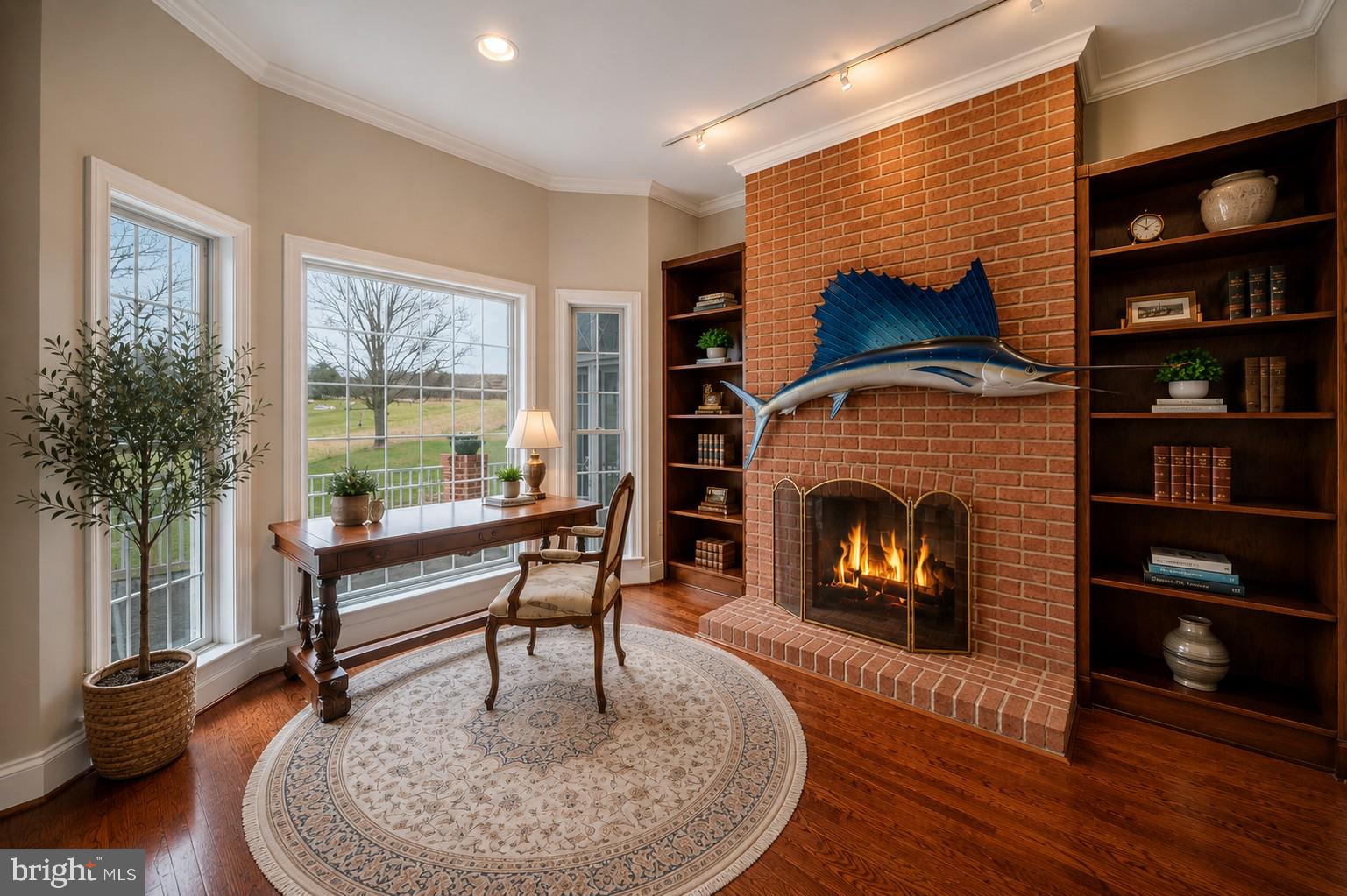 505 Pond View Lane Hunt Valley, MD 21030 - Photo 21 of 104 Virtual Stage - Private office with fireplace