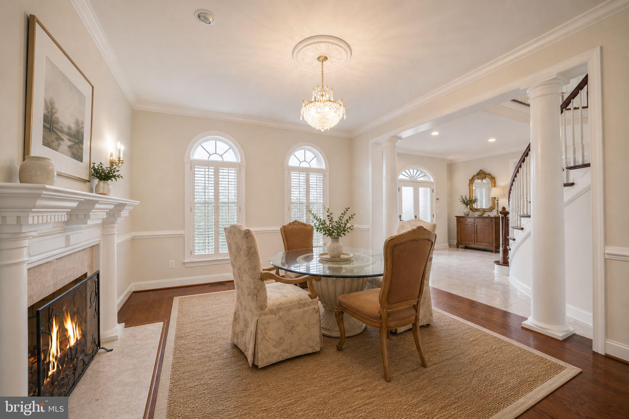 505 Pond View Lane Hunt Valley, MD 21030 - Photo 8 of 104 Virtual Stage - Formal dining room with fireplace