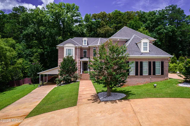 an aerial view of a house