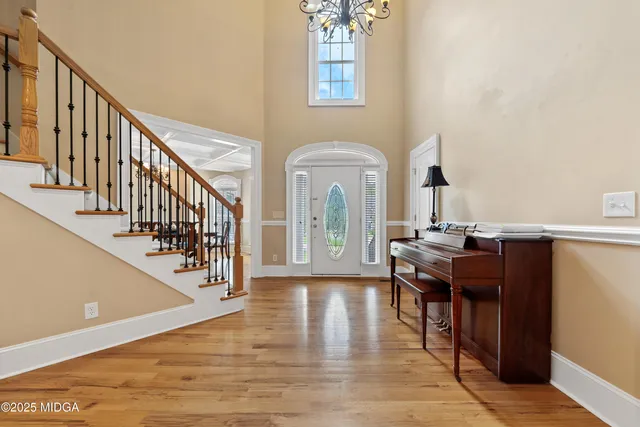 a living room with furniture