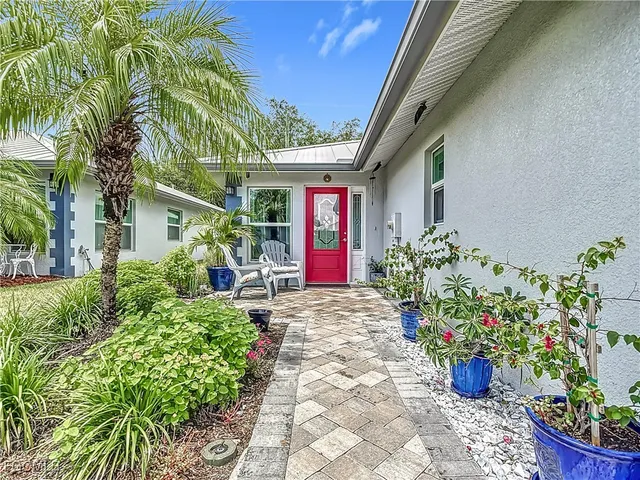 a view of a potted plants in front of a building