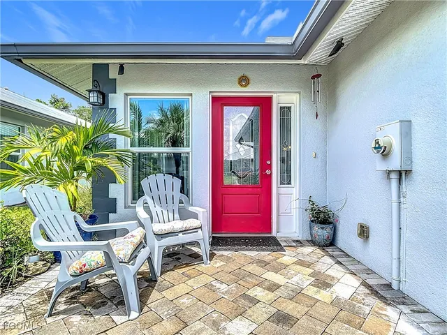 a view of porch with seating space