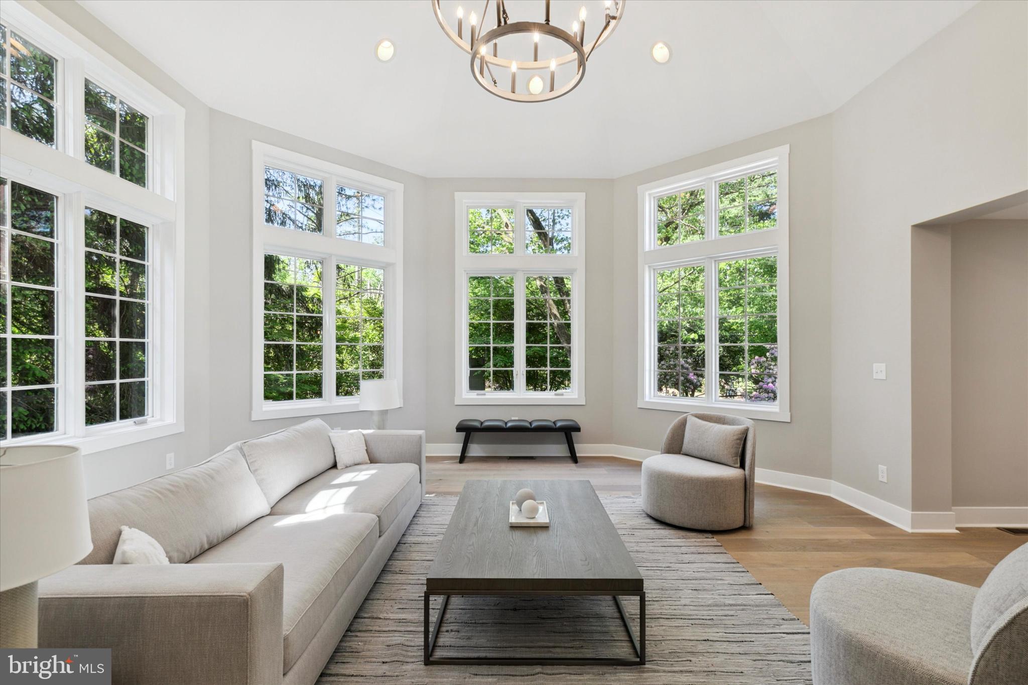 Living Room with Double-Height Ceilings