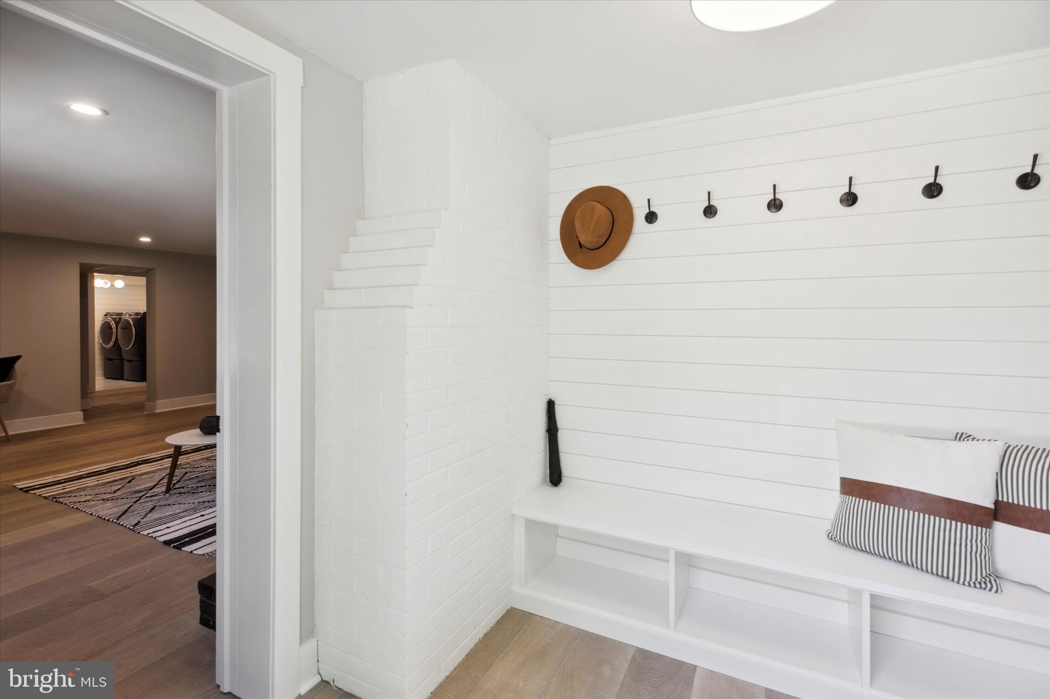 1110 West Valley Road Wayne, PA 19087 - Photo 65 of 91 Mud Room with Shiplap Wall and Bench with Storage