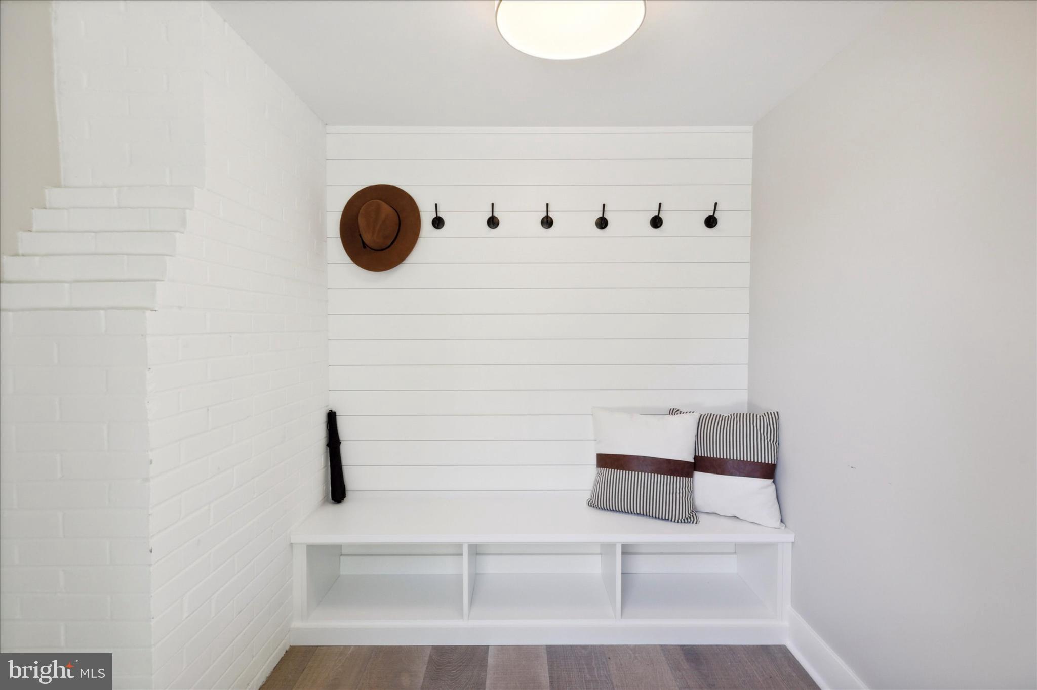1110 West Valley Road Wayne, PA 19087 - Photo 66 of 91 Mud Room with Shiplap Wall and Bench with Storage