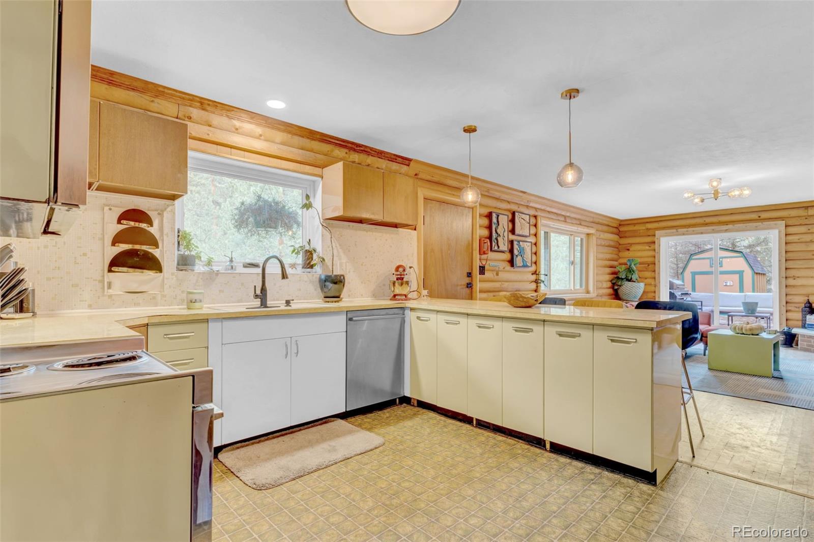 14601 South Elk Creek Road Pine, CO 80470 - Photo 2 of 26 a kitchen with sink cabinets and window