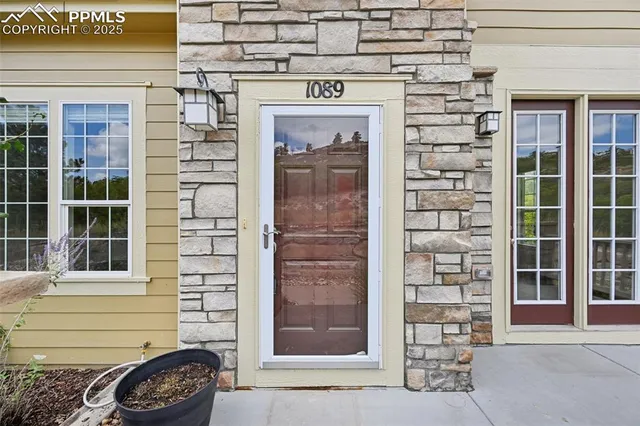 a front view of a house with a entrance