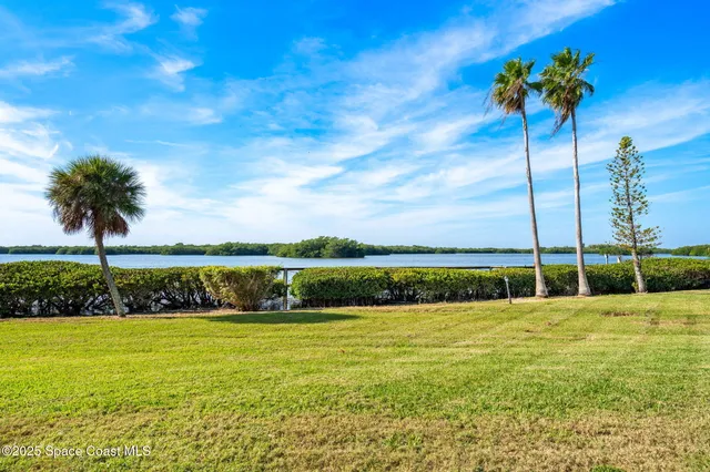 a view of a swimming pool with a yard
