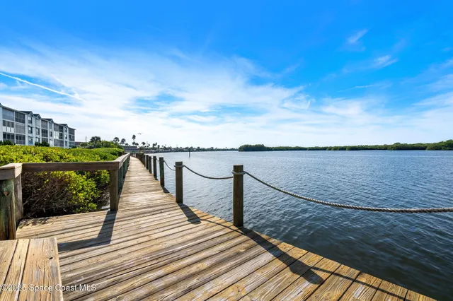 a view of wooden floor with a lake