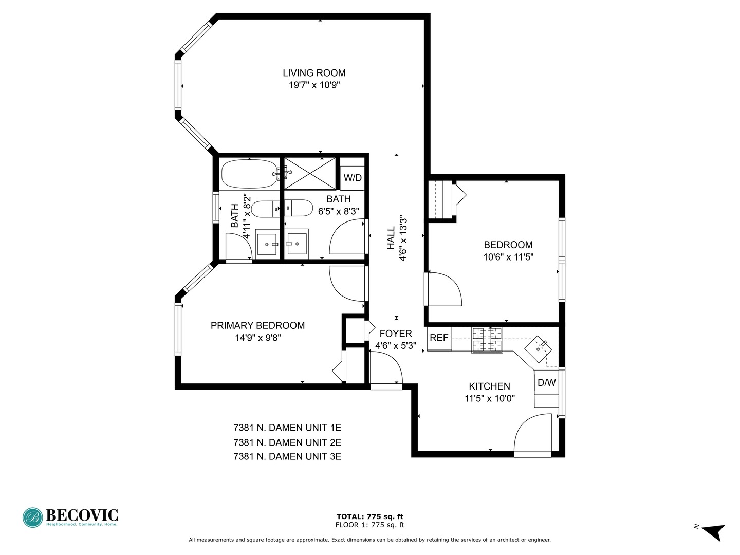 7381 North Damen Avenue, Unit 1E Chicago, IL 60645 - Photo 13 of 13 a picture of a wall with a white wall and a painting