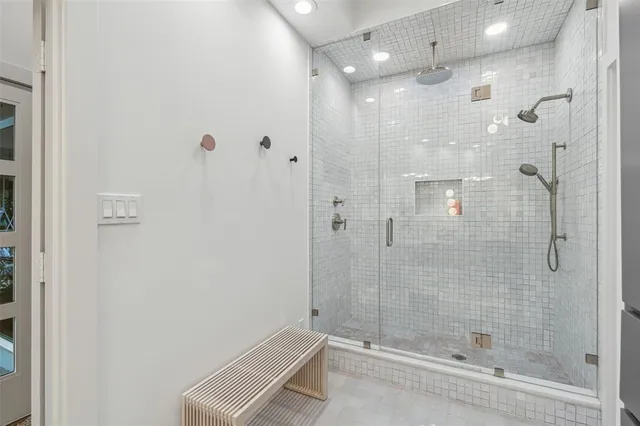 a bathroom with a shower