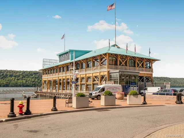 front view of a house with a patio
