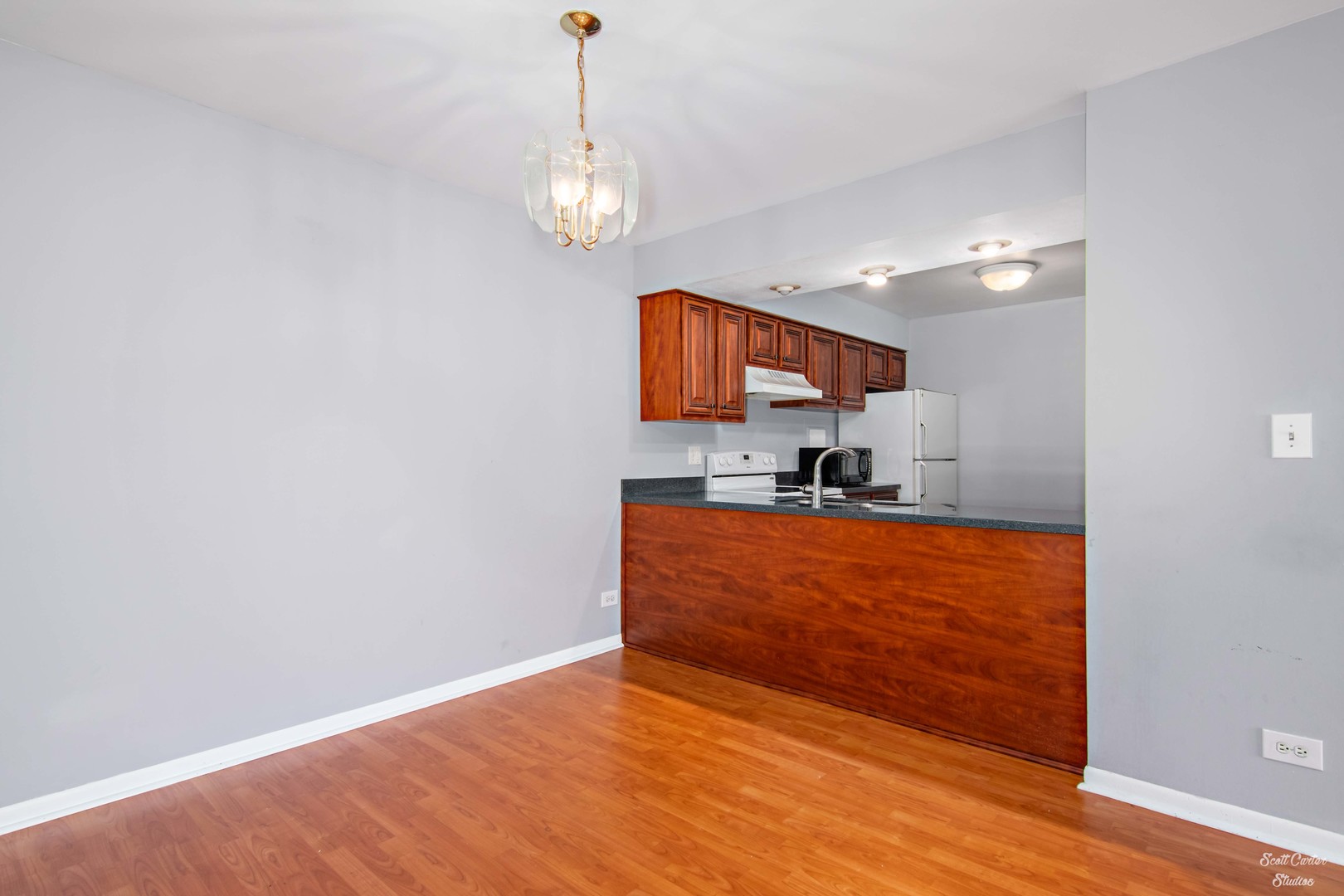 4608 Euclid Avenue, Unit 2B Rolling Meadows, IL 60008 - Photo 5 of 14 a view of kitchen with stainless steel appliances granite countertop cabinets and wooden floor