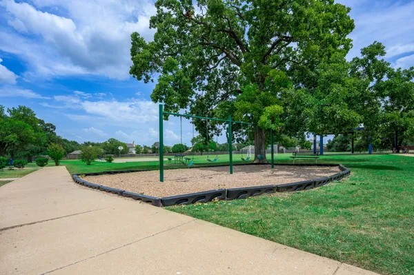 a view of a park with of trees