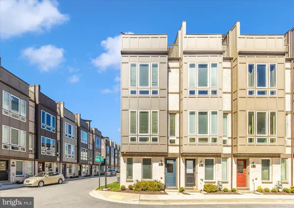 a front view of a multi story building