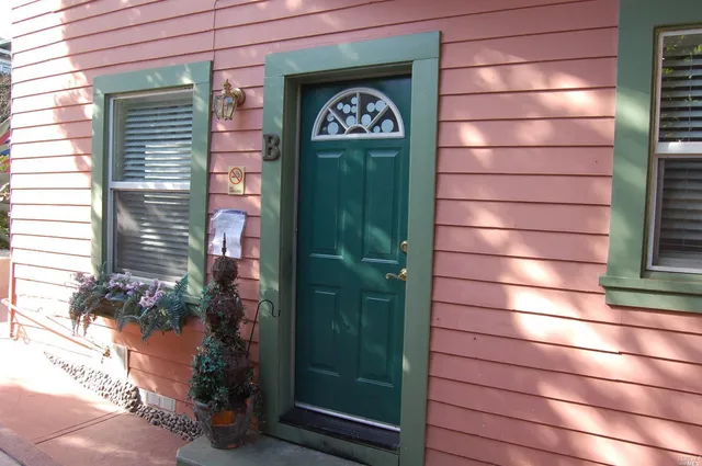 a view of a door of a house