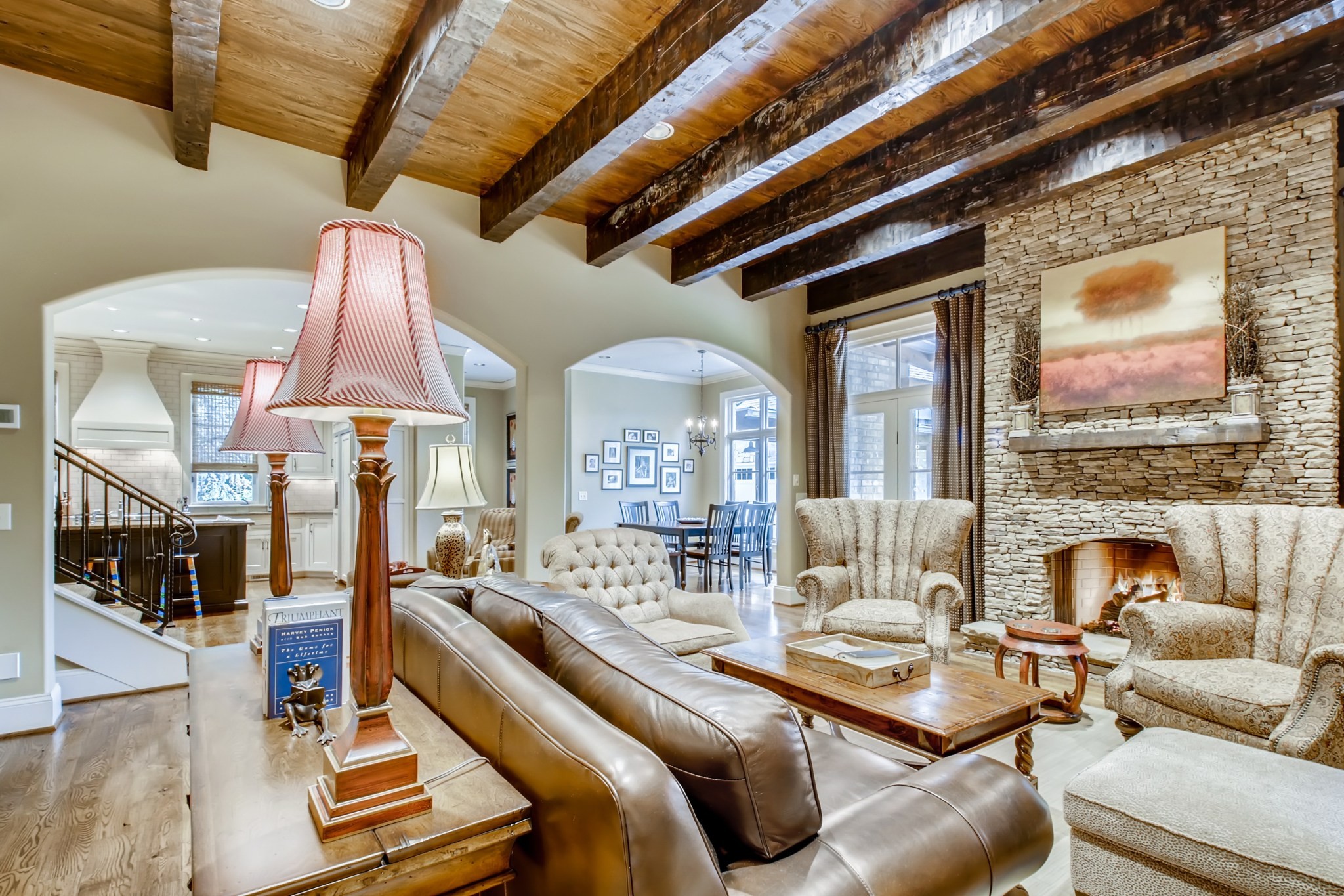 3919 Dorcas Drive Nashville, TN 37215 - Photo 7 of 40 a living room with furniture and a fireplace
