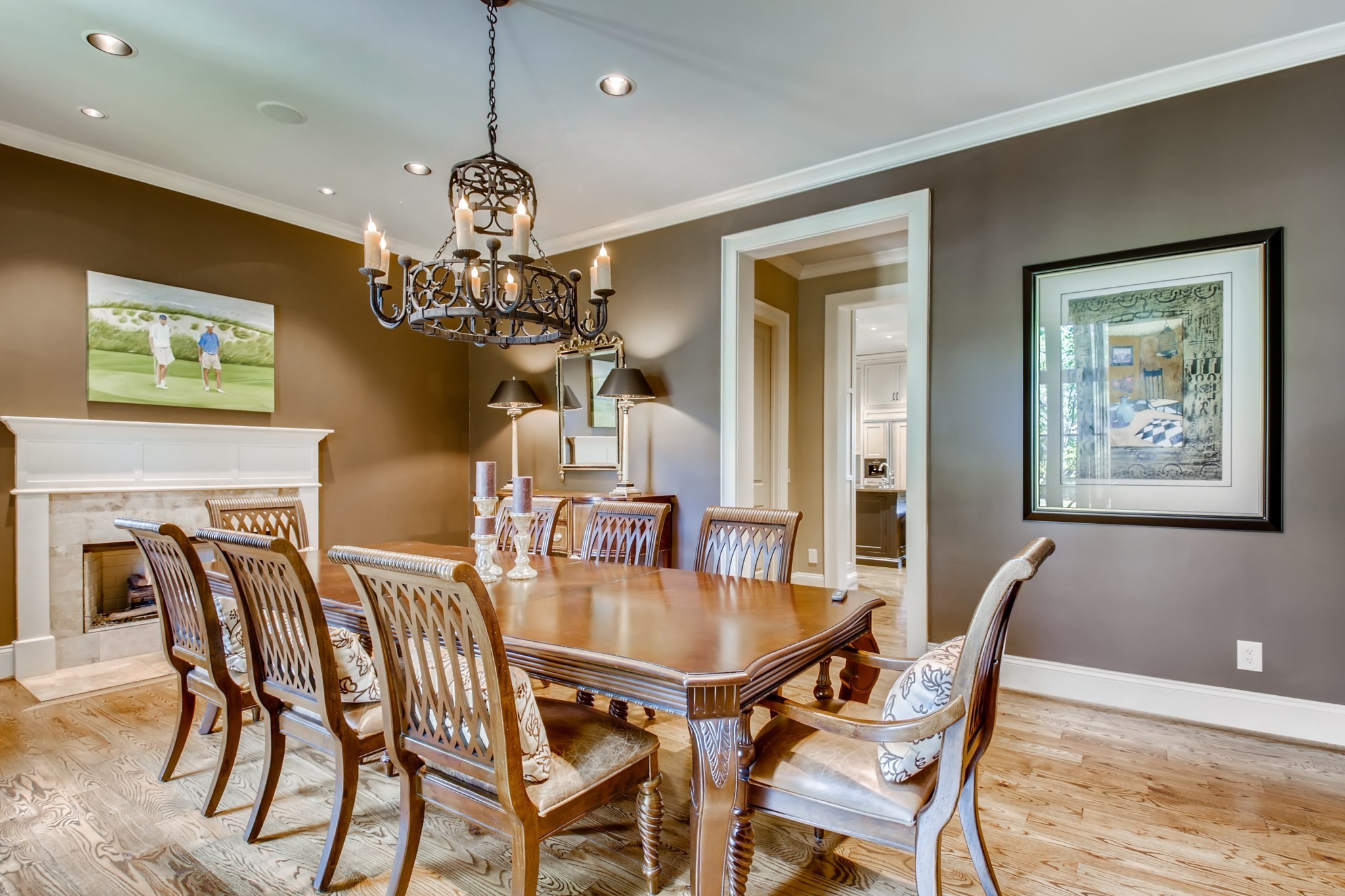 3919 Dorcas Drive Nashville, TN 37215 - Photo 8 of 40 a view of a dining room with furniture a chandelier and wooden floor