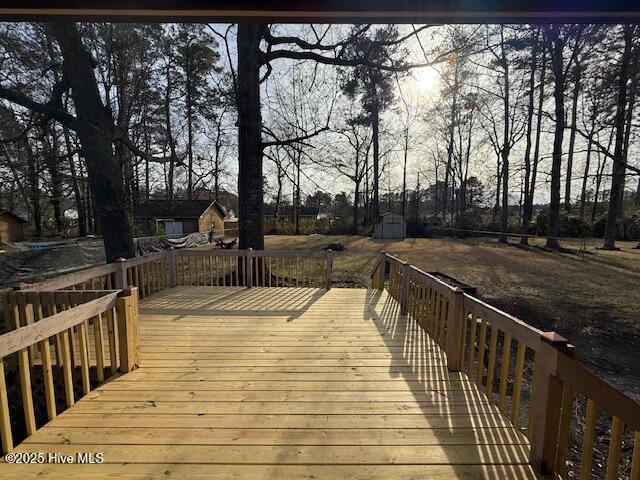 112 Manchester Road Havelock, NC 28532 - Photo 26 of 28 Back deck overlooking fenced yard with mature trees