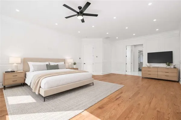 a living room with furniture and a yard