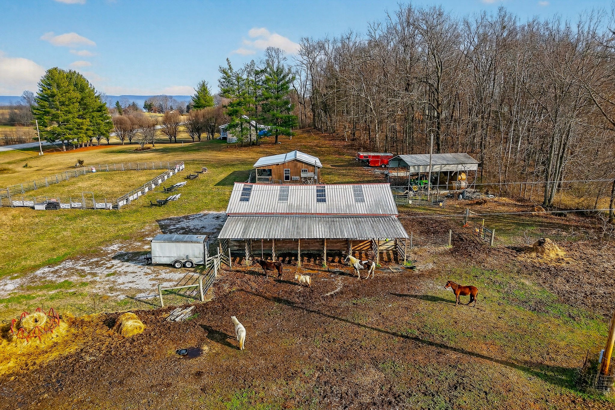 1680 Harrison Ferry Road McMinnville, TN 37110 - Photo 13 of 53 an aerial view of a house with a yard basket ball court and outdoor seating
