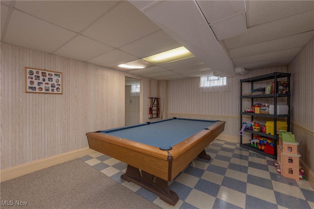 3205 Hemphill Road Barberton, OH 44203 - Photo 18 of 22 Rec room with a paneled ceiling and billiards