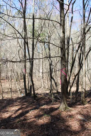 a view of a red sign board