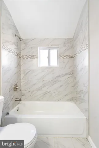 a bathroom with a toilet and a bathtub