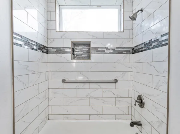 a bathroom with a shower