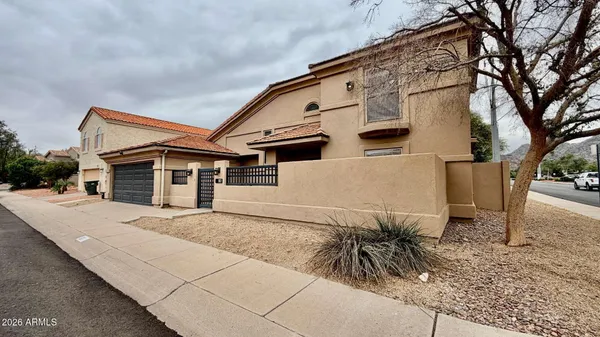 a view of a house with a patio