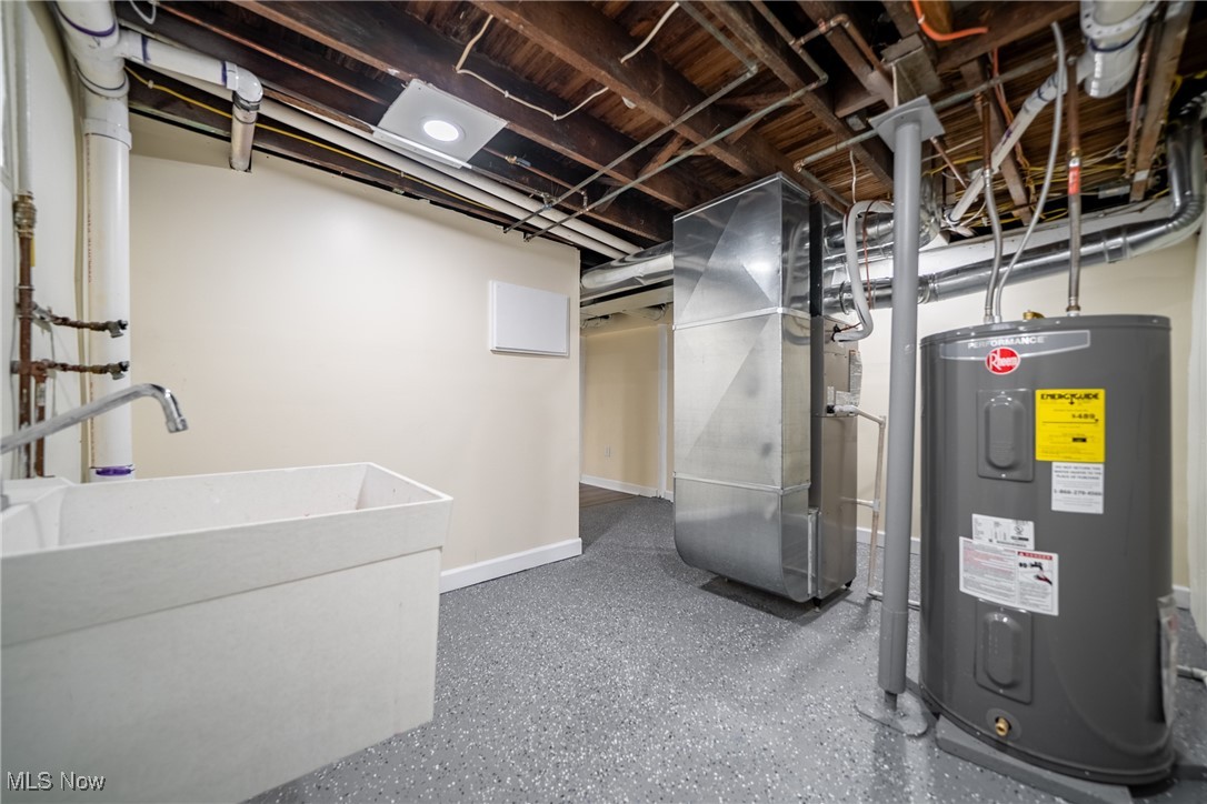 3816 Summit Park Road Cleveland Heights, OH 44121 - Photo 28 of 35 Utility room with electric water heater and heating unit