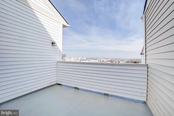a view of a terrace with sky view