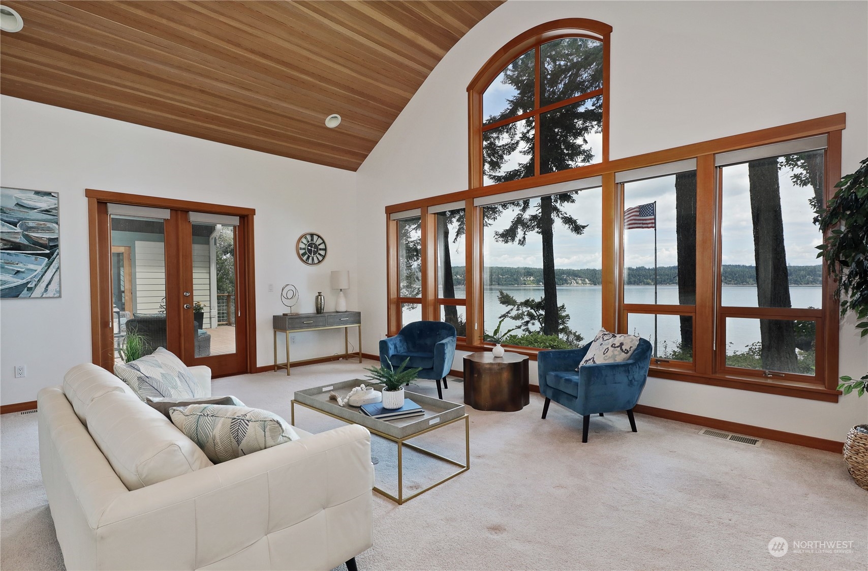 1292 Dines Point Road Greenbank, WA 98253 - Photo 8 of 40 a living room with furniture and a large window
