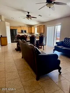 a living room with furniture