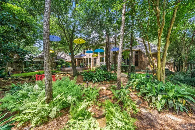 a view of street with flower plants