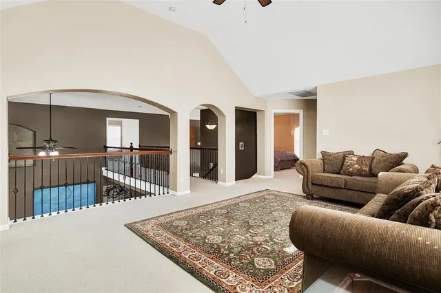 a living room with furniture