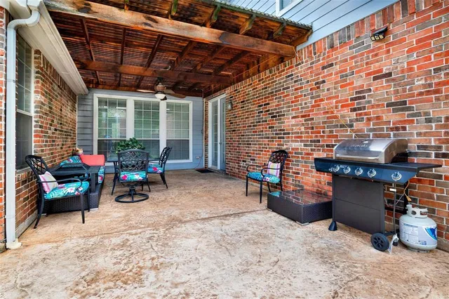 a view of a chairs in a patio