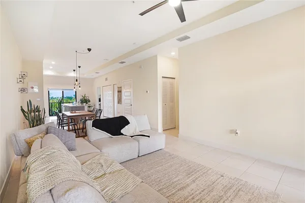 a living room with furniture