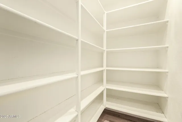 a close up view of closet