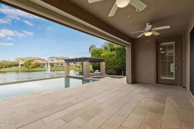 a view of a lake with houses