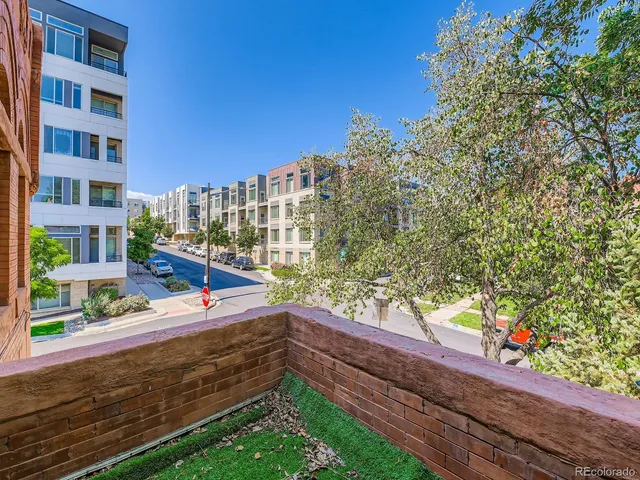 a view of a tall buildings from a window