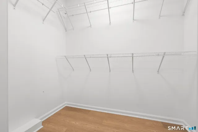 a view of a room with racks on the wall