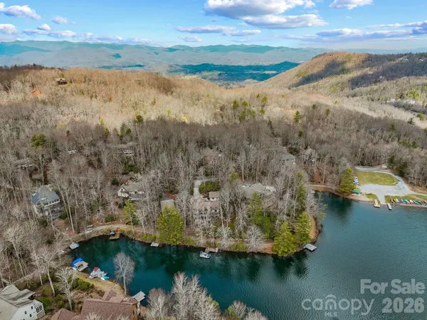 a view of lake and mountain