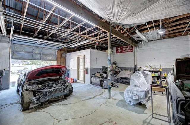 a car parked in garage