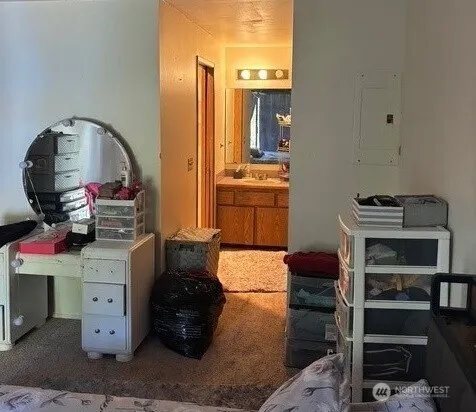 a room with storage and utility