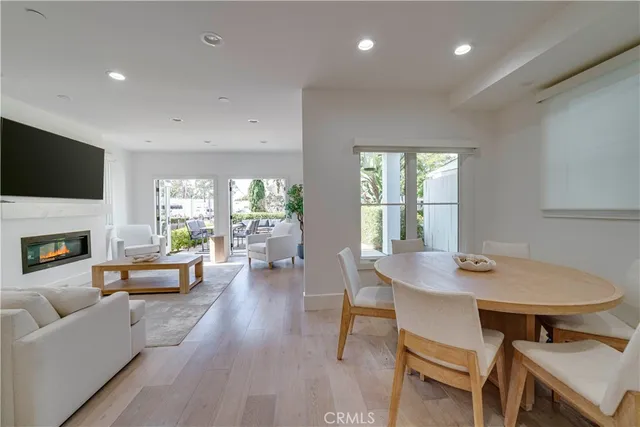 a view of a patio with couches and a potted plant on a table and chair